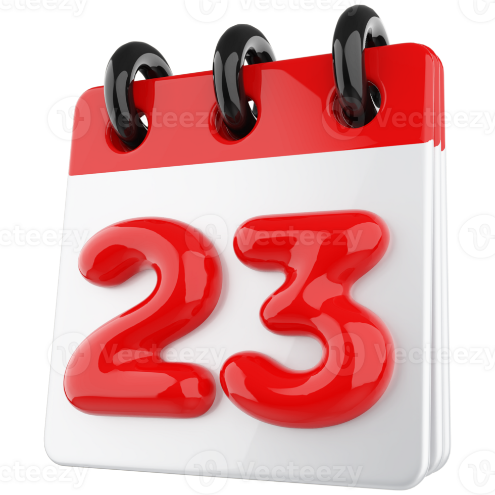 3d icon calendar number 23 png