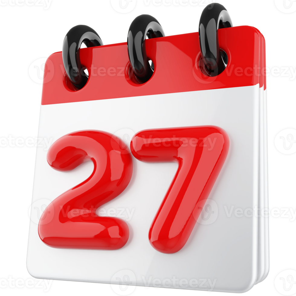 3d icon calendar number 27 png