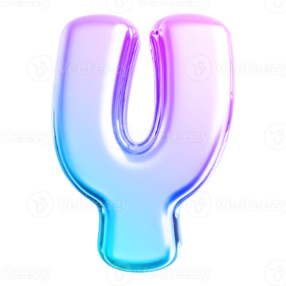Red letter Y font 3d render png