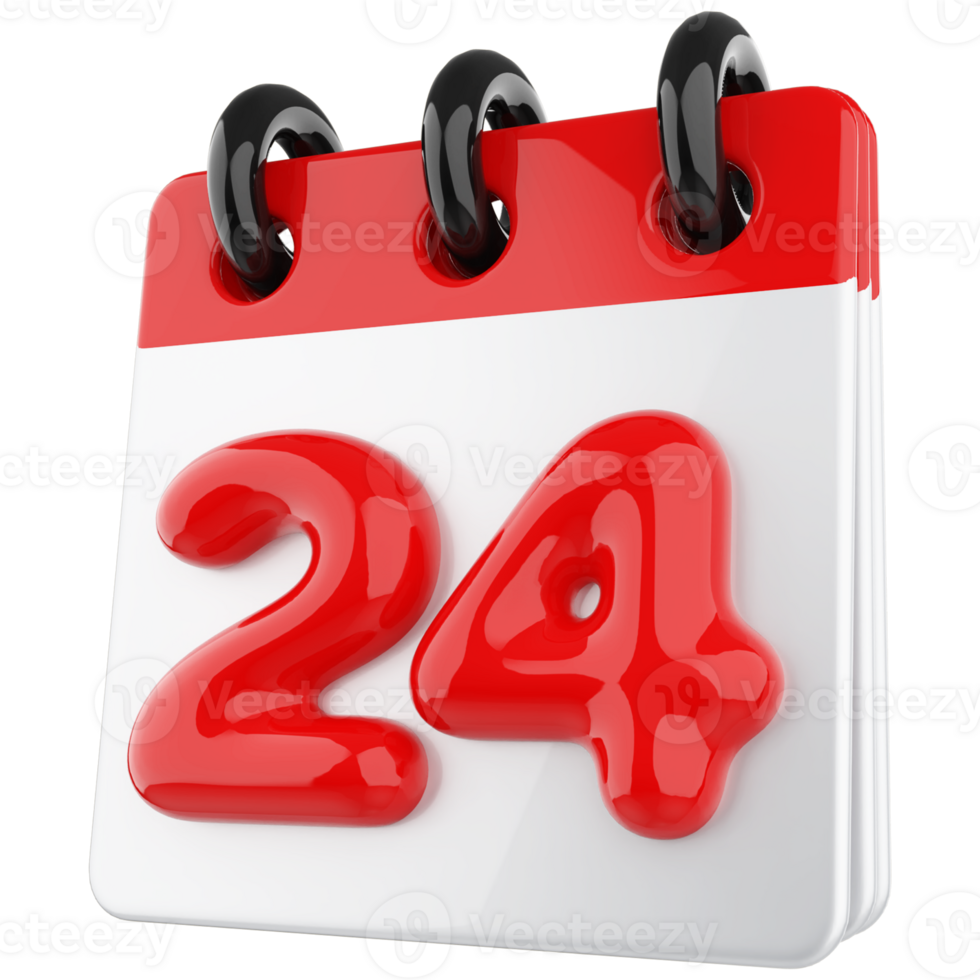 3d icon calendar number 24 png