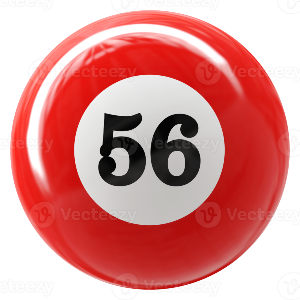 56 number 3d ball red 36307005 PNG