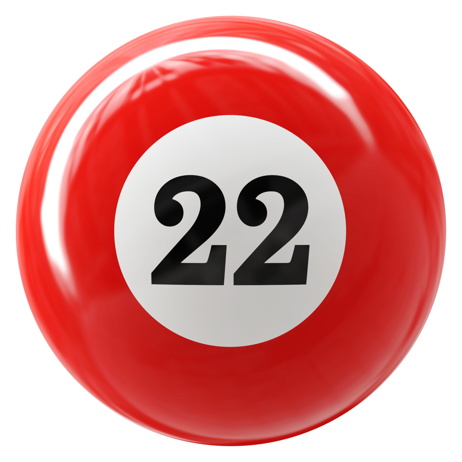 22 Number 3d Ball Red 36307073 PNG
