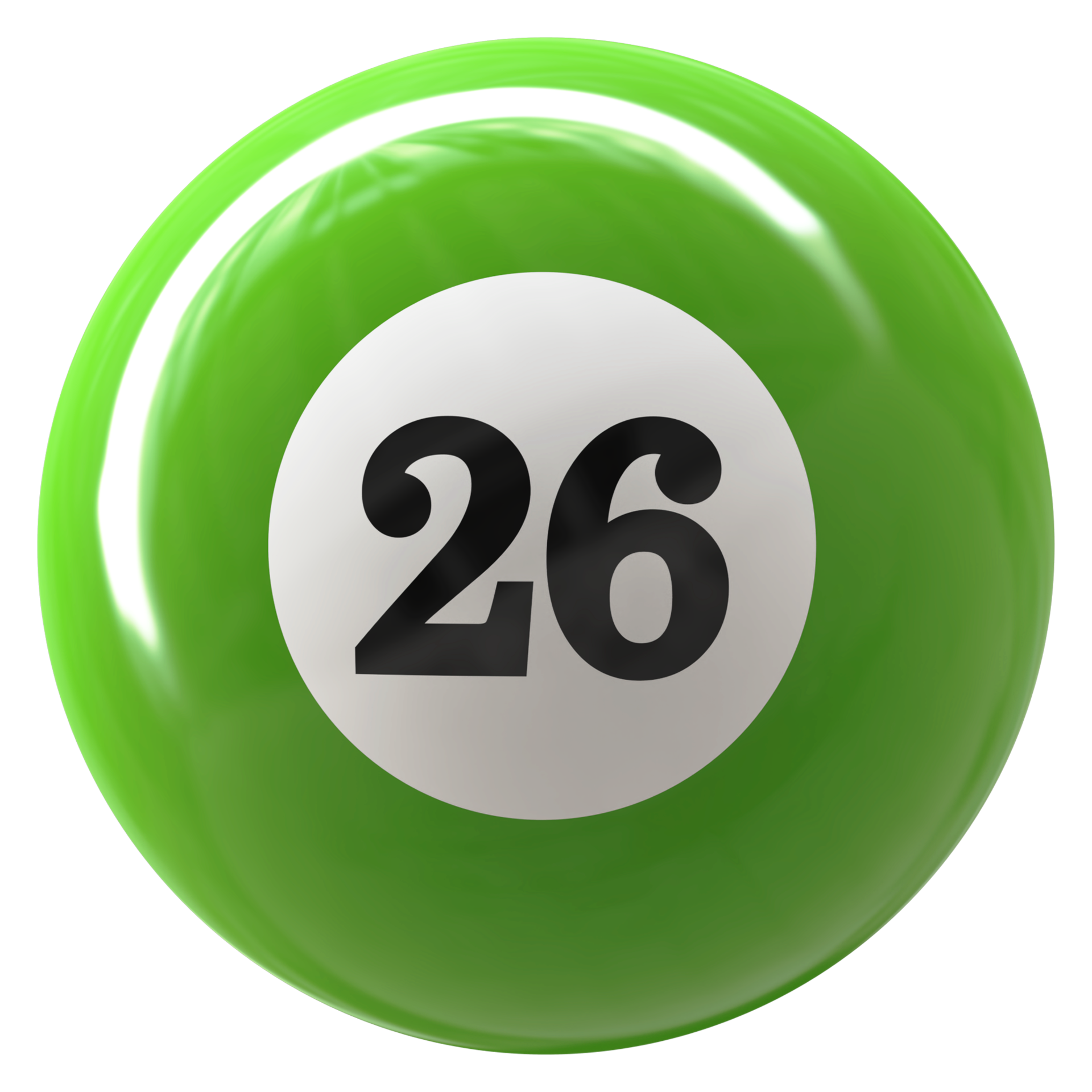 26 number 3d ball green 36307177 PNG