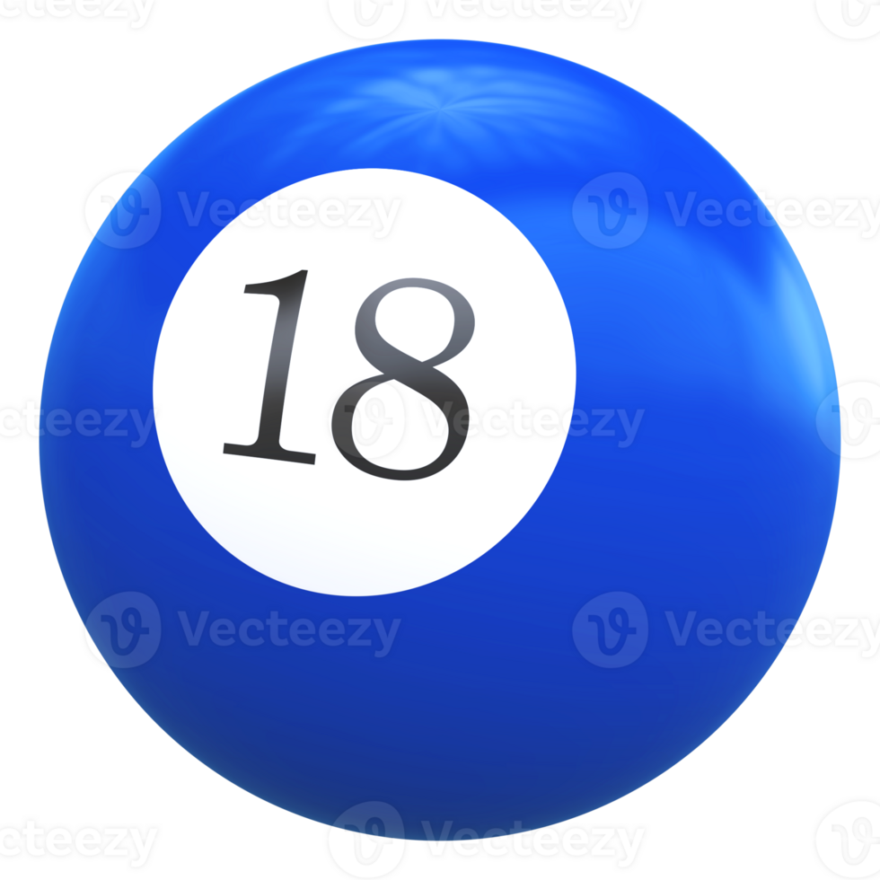 18 aantal 3d bal blauw png