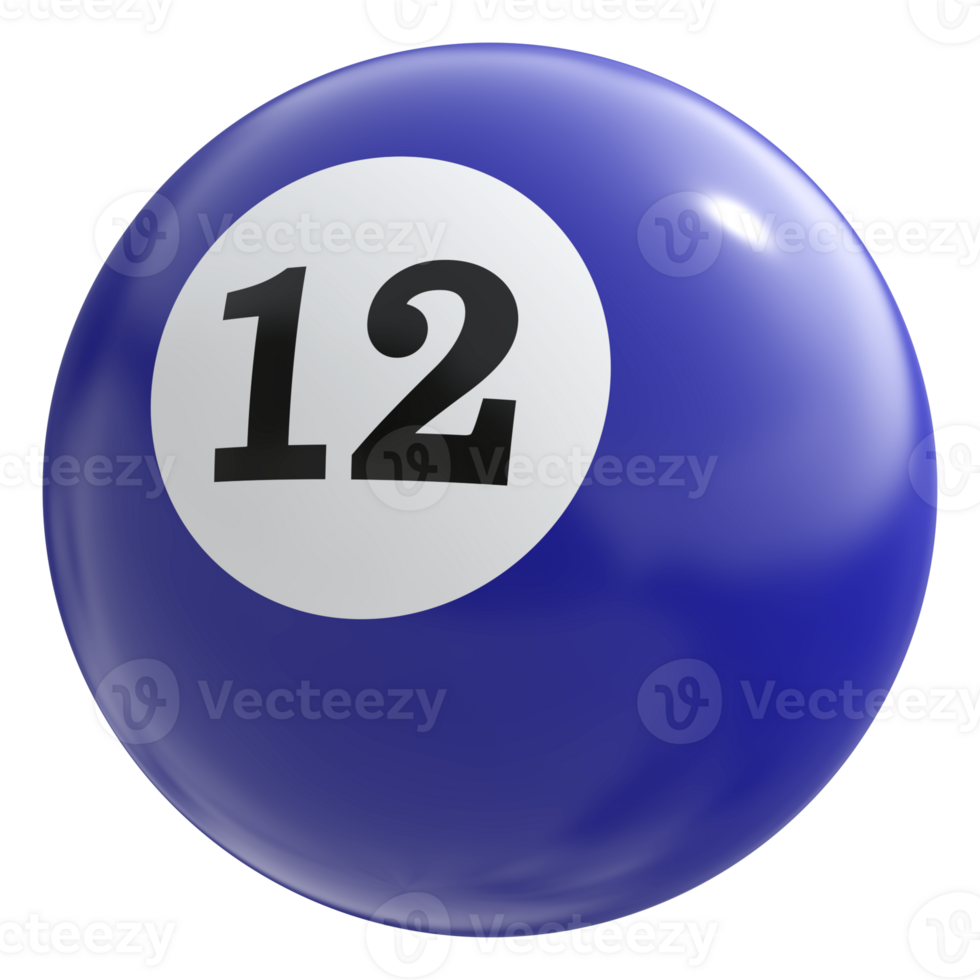 12 number 3d ball blue png