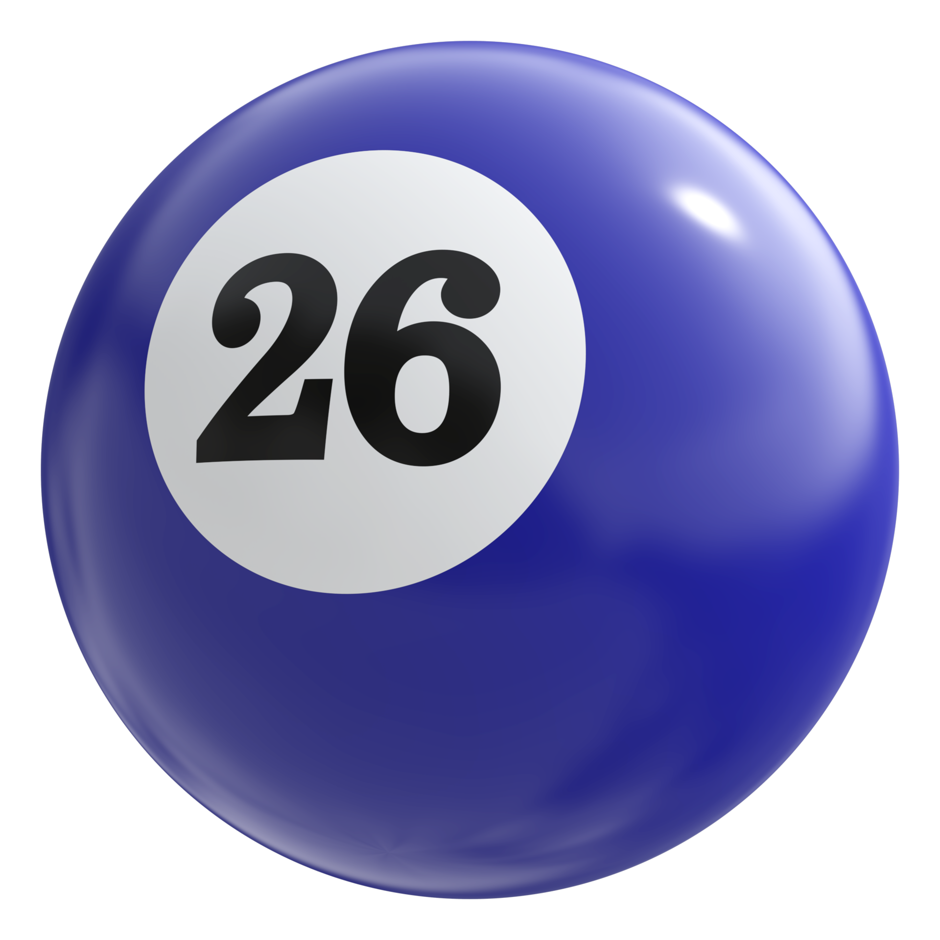 26 number 3d ball blue 36307344 PNG