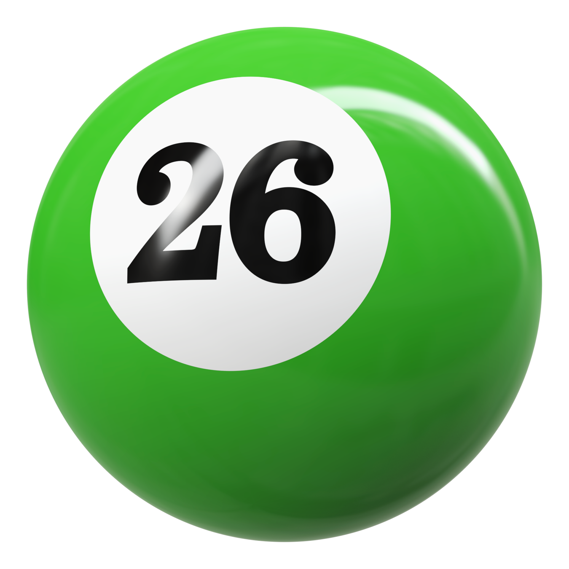 26 number 3d ball green 36307418 PNG