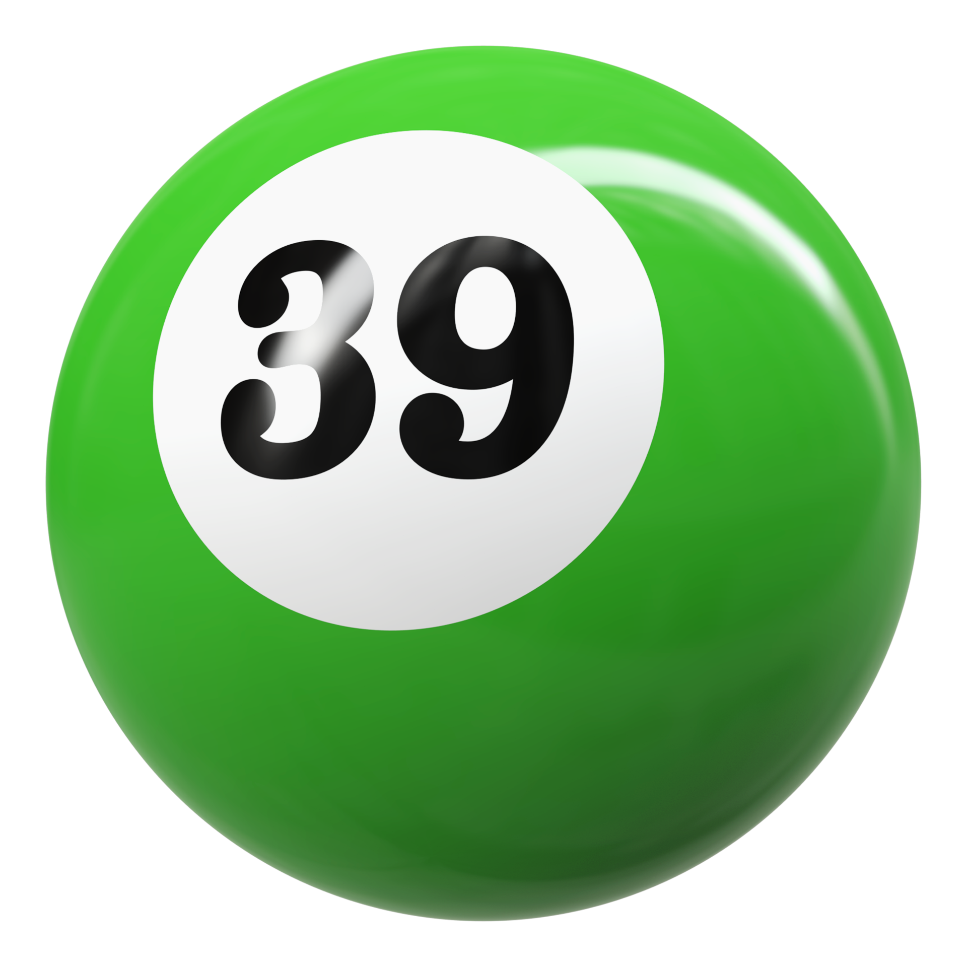 39 number 3d ball green 36307421 PNG