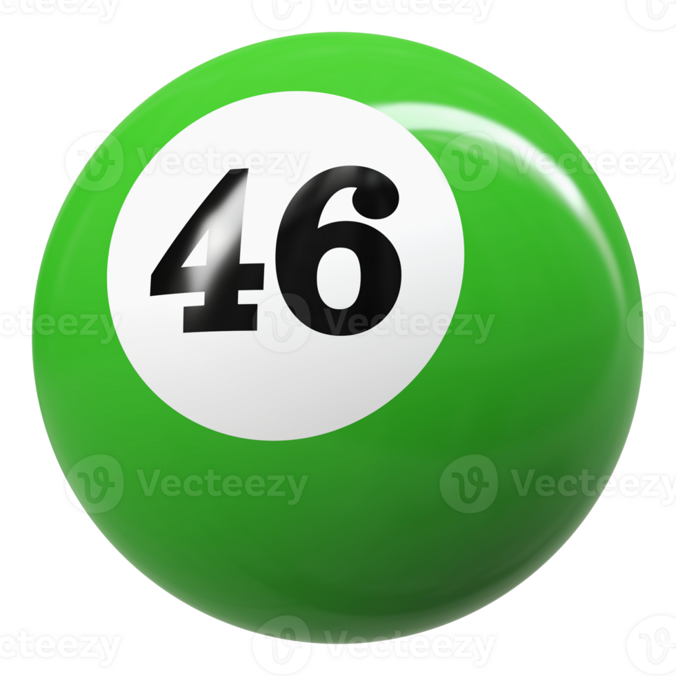 46 numero 3d palla verde png