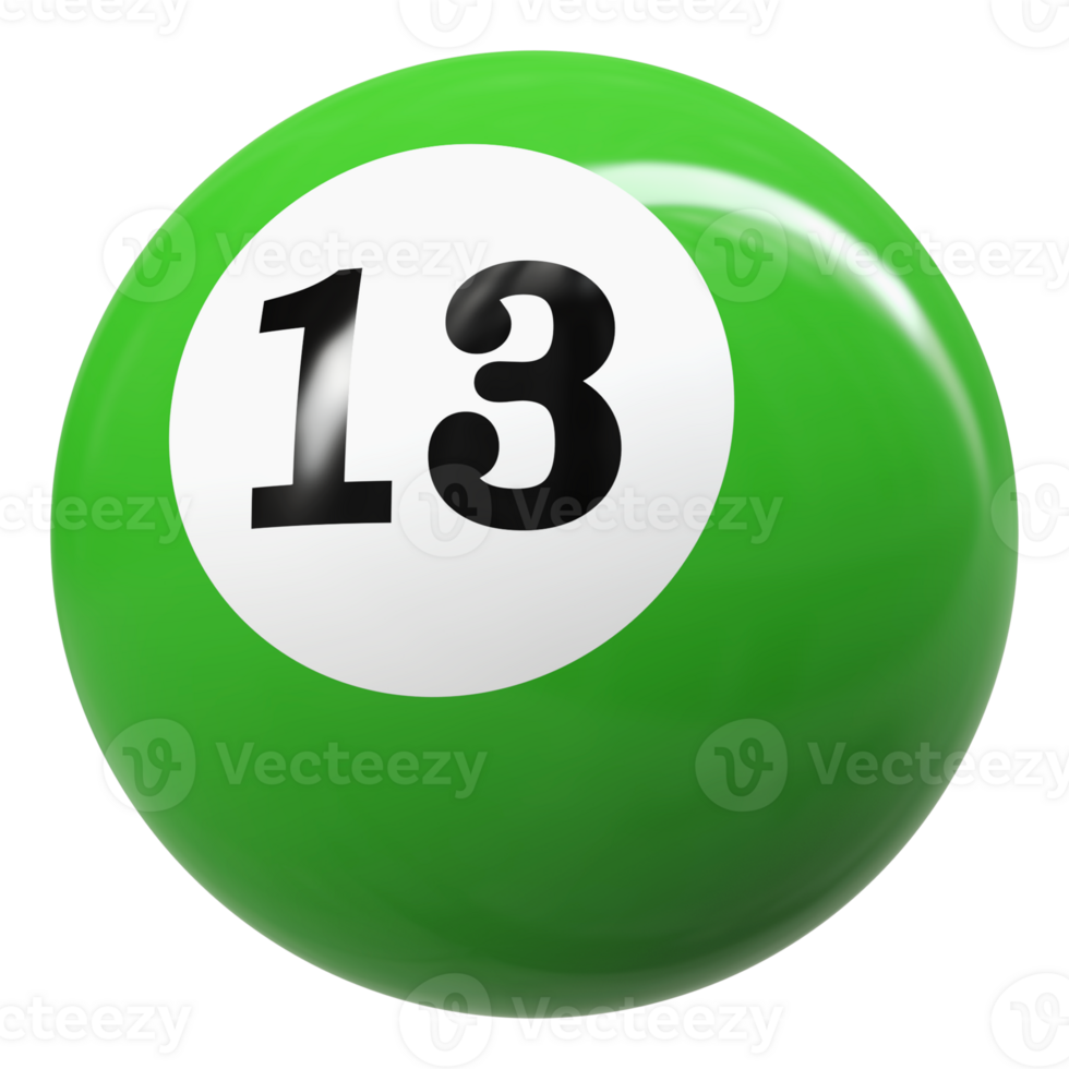 13 aantal 3d bal groen png