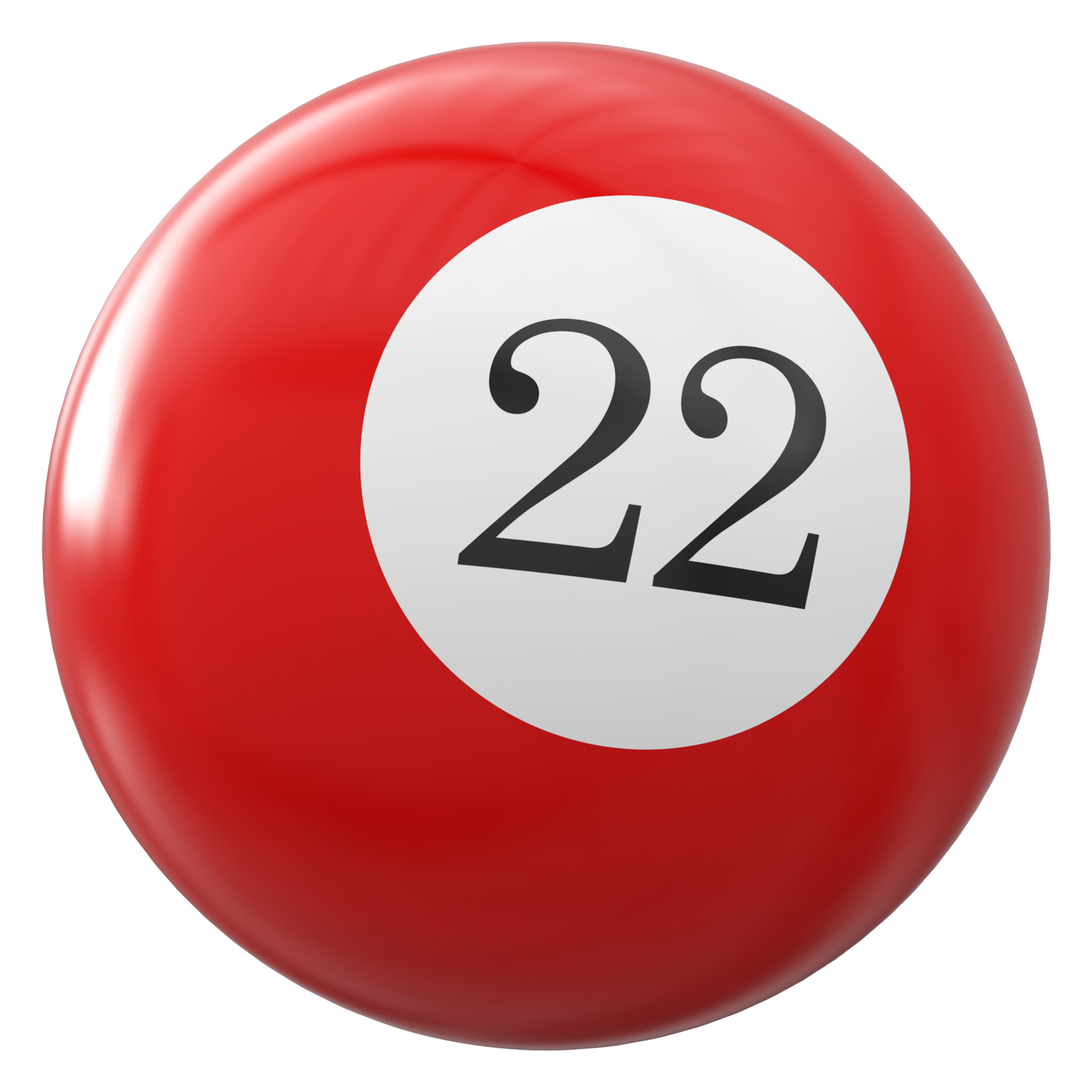 22 number 3d ball red 36307481 PNG