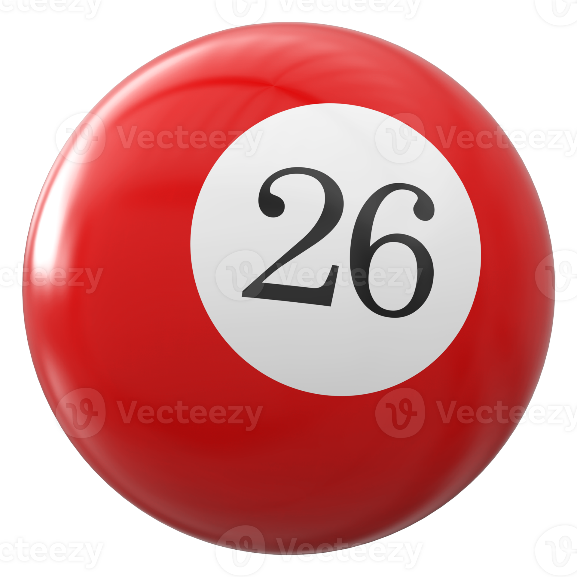 26 number 3d ball red 36307483 PNG