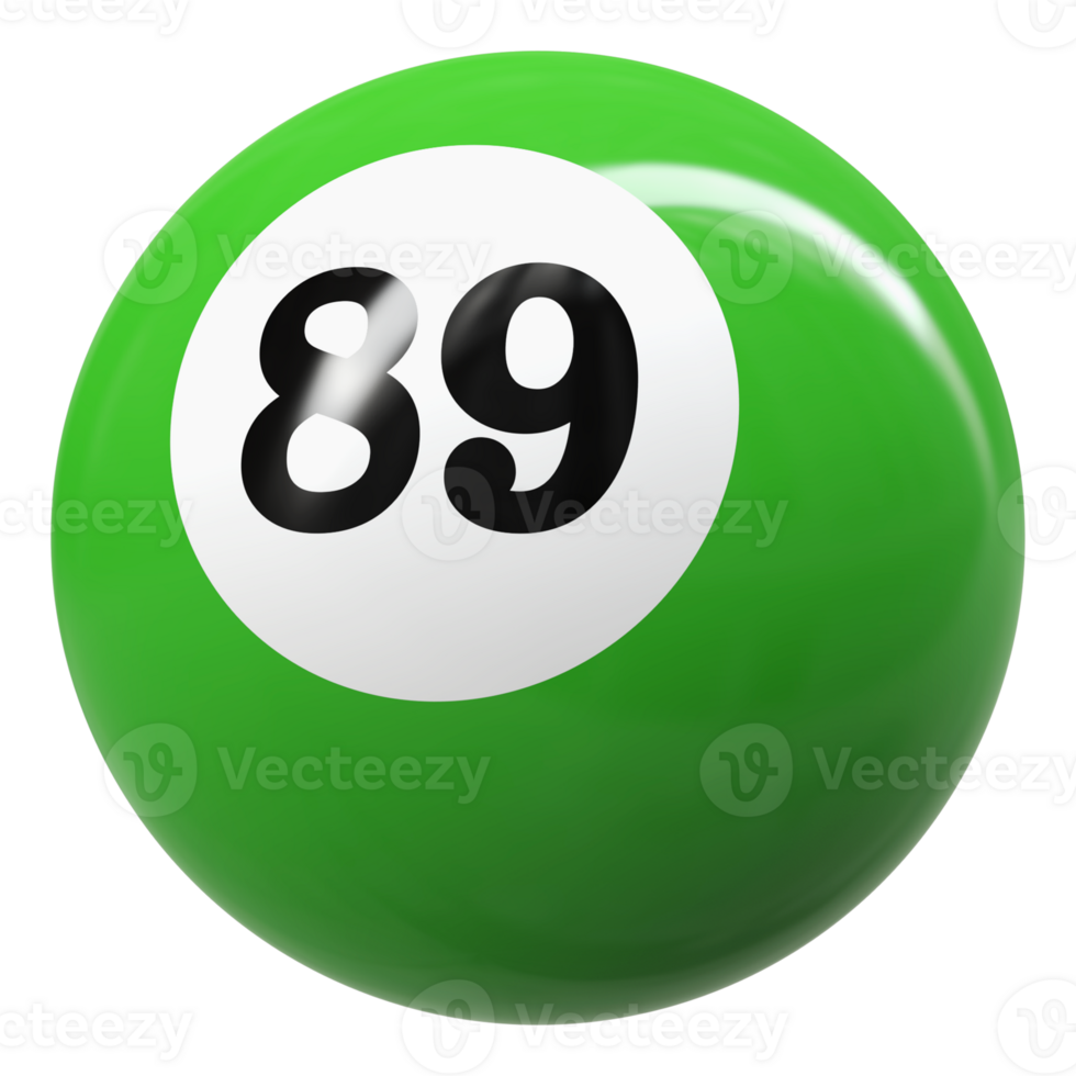 89 number 3d ball green png