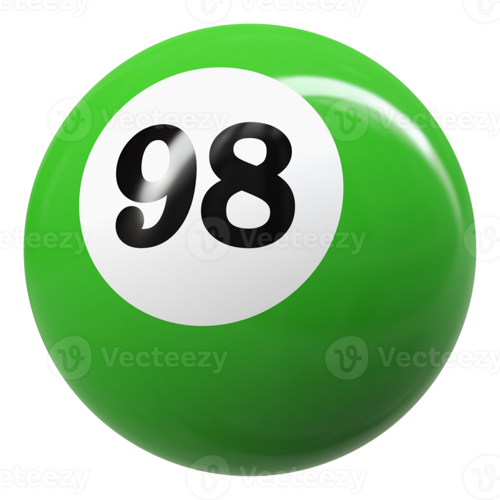 98 number 3d ball green 36307555 PNG