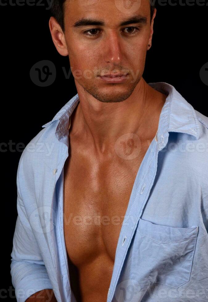 Handsome man closeup photo