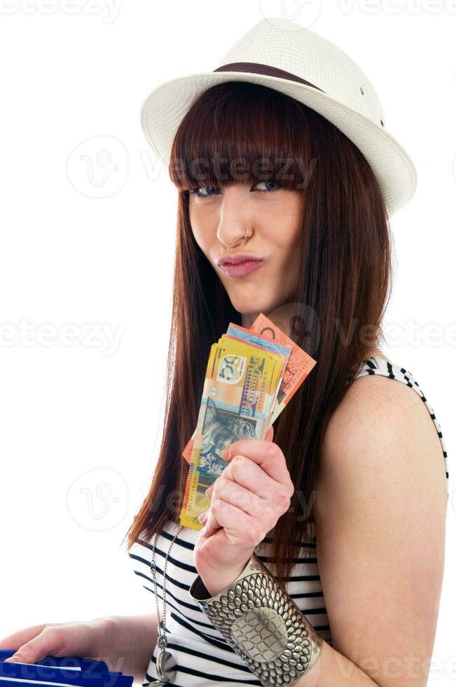 Woman with money photo