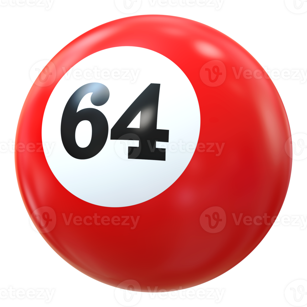 64-nummer-3d-ball-rot-36307697-png