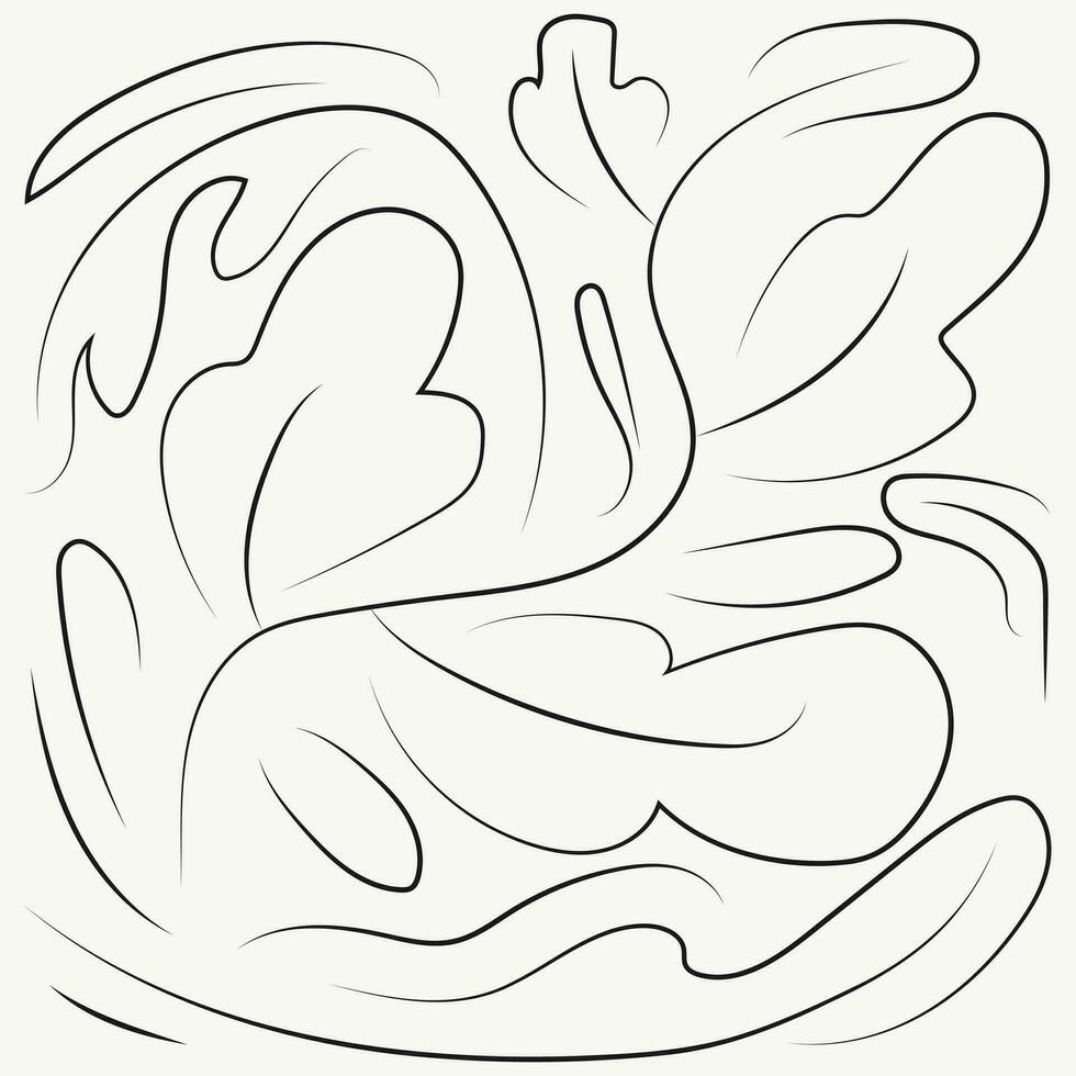 Abstract leaves hand drawn. Vector illustration.