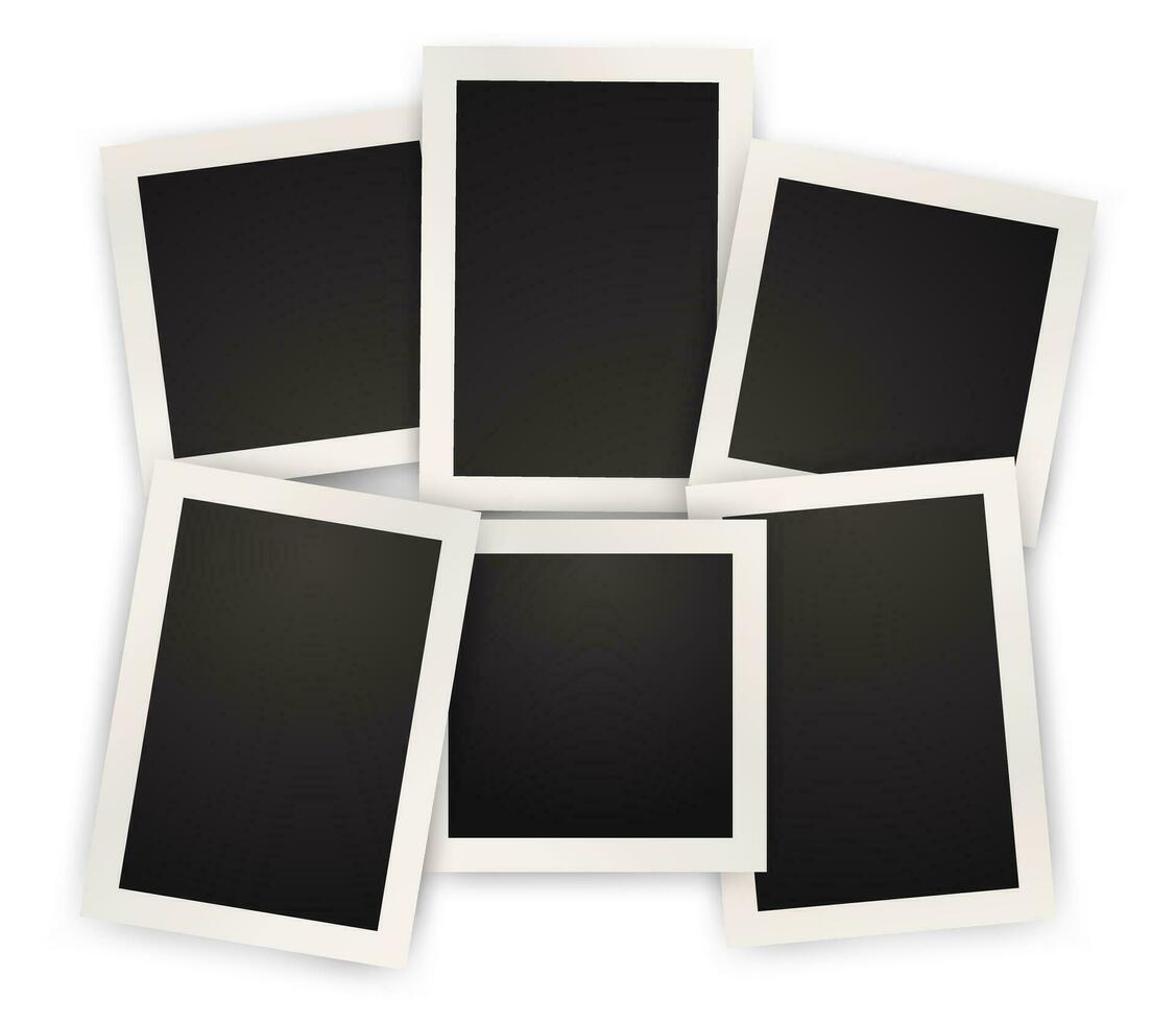 Set of photo frame mockups. Photo album template. Empty image for