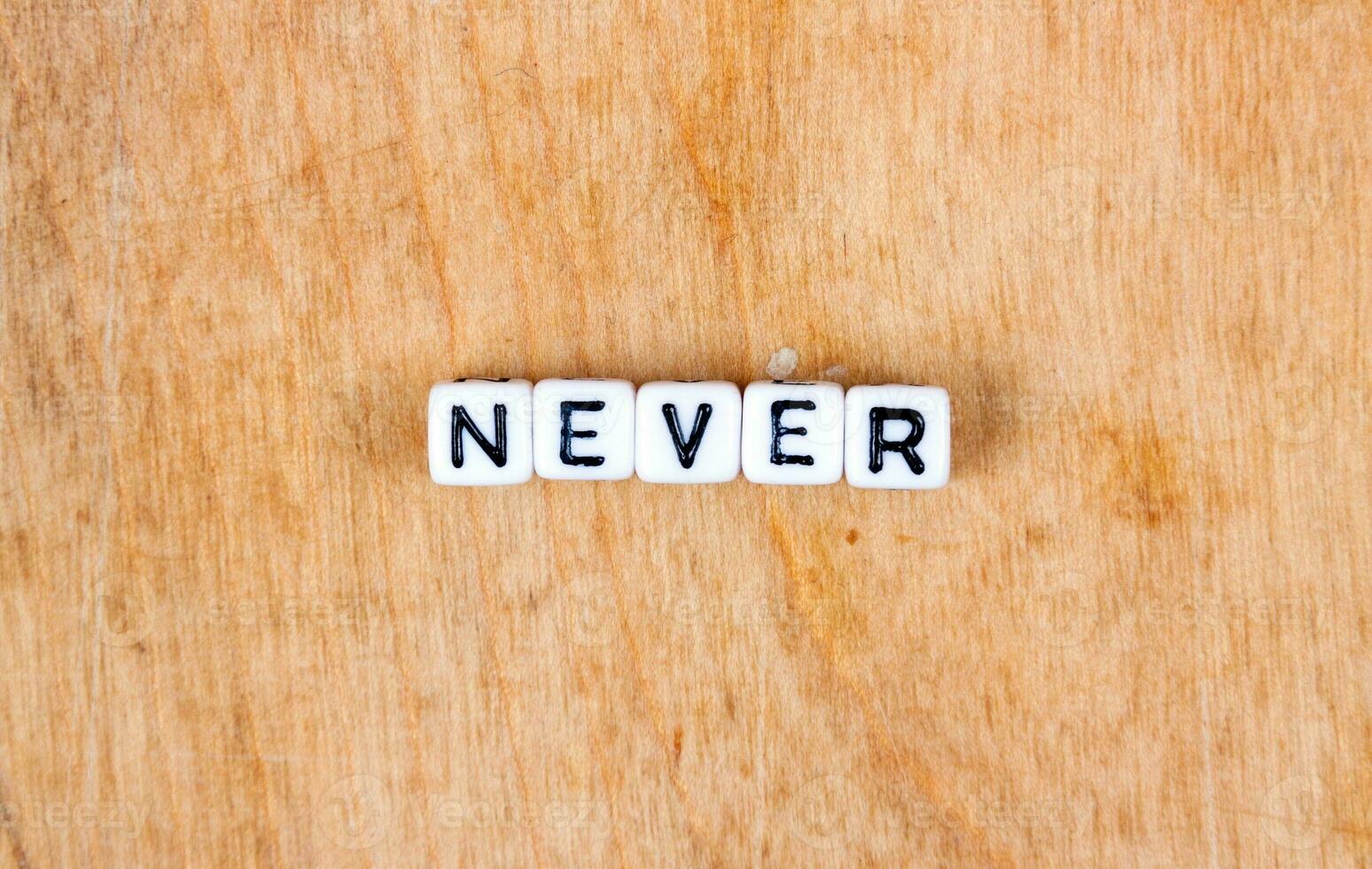 cube words on the wooden table photo