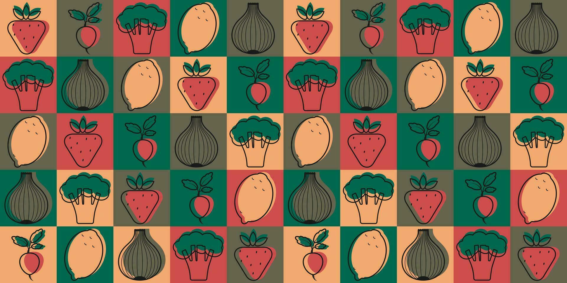 World vegan day pattern. Geometric vegetarian vector illustration, abstract