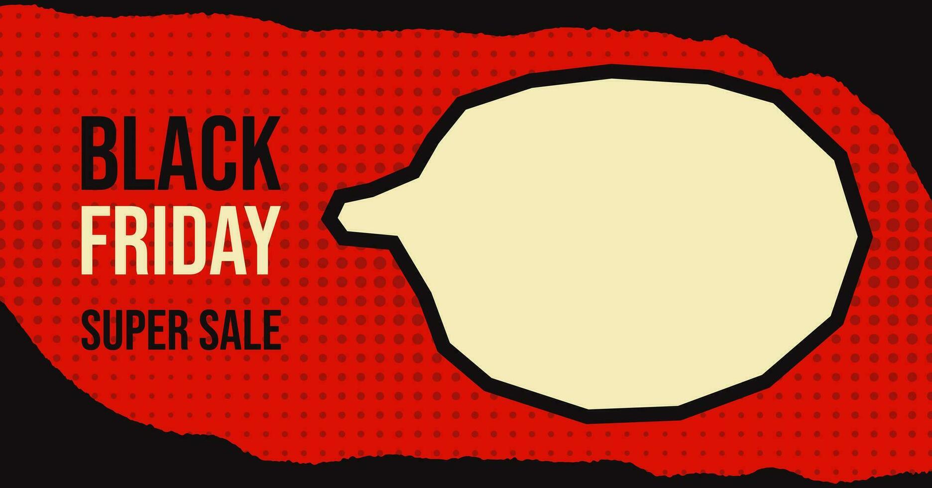 Black friday sale. Dark pop art style discount. Halftone vector illustration banner. Vintage comics book market poster.