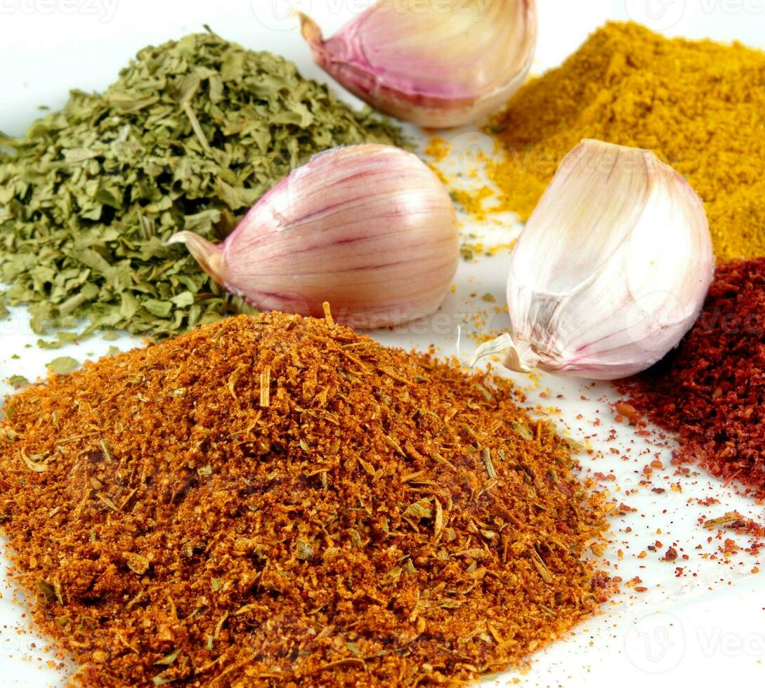 spices with garlic photo