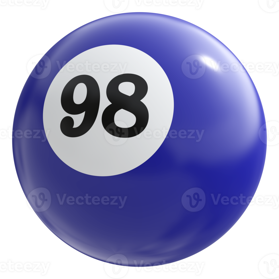98 number 3d ball blue 36308061 PNG