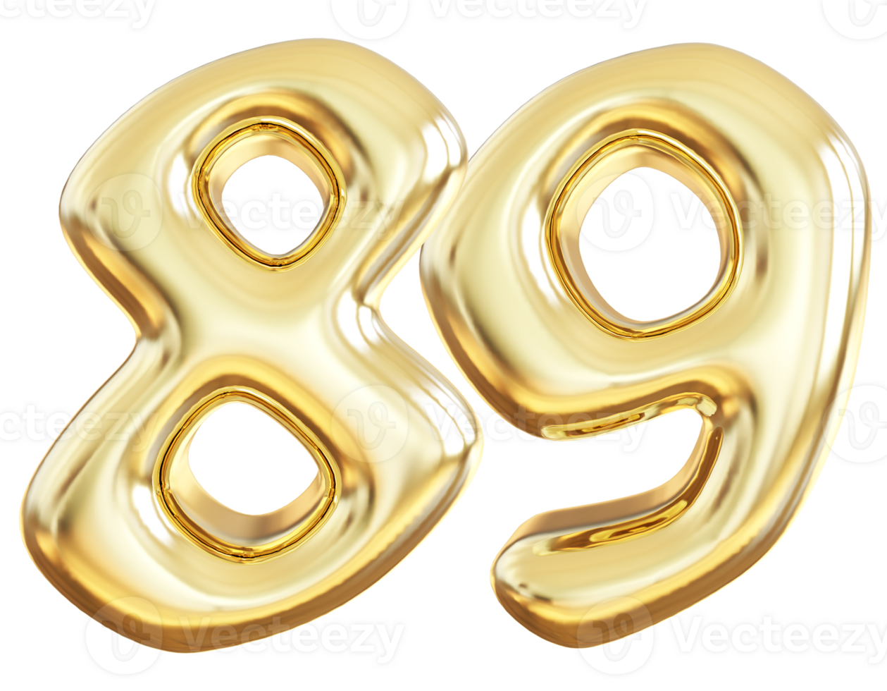 Gold 3d number 89 png