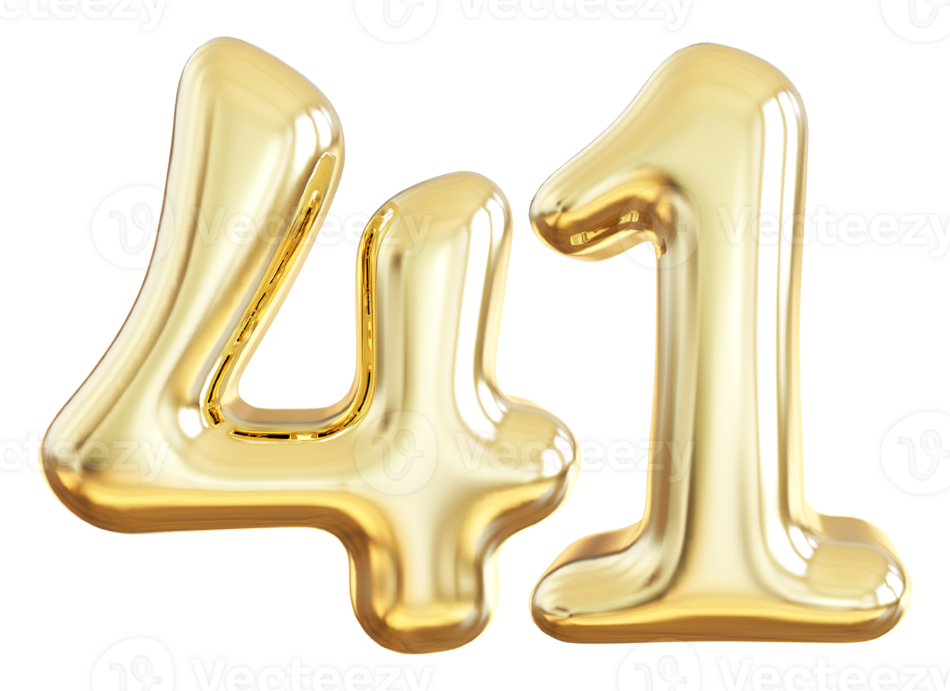 Gold 3d number 41 png