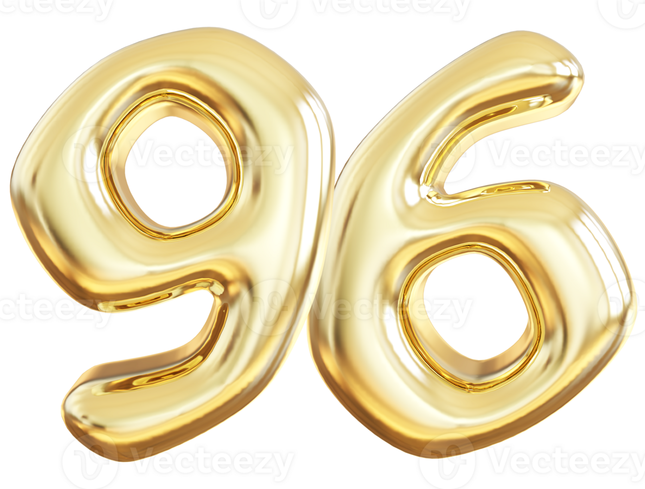 Gold 3d number 96 png