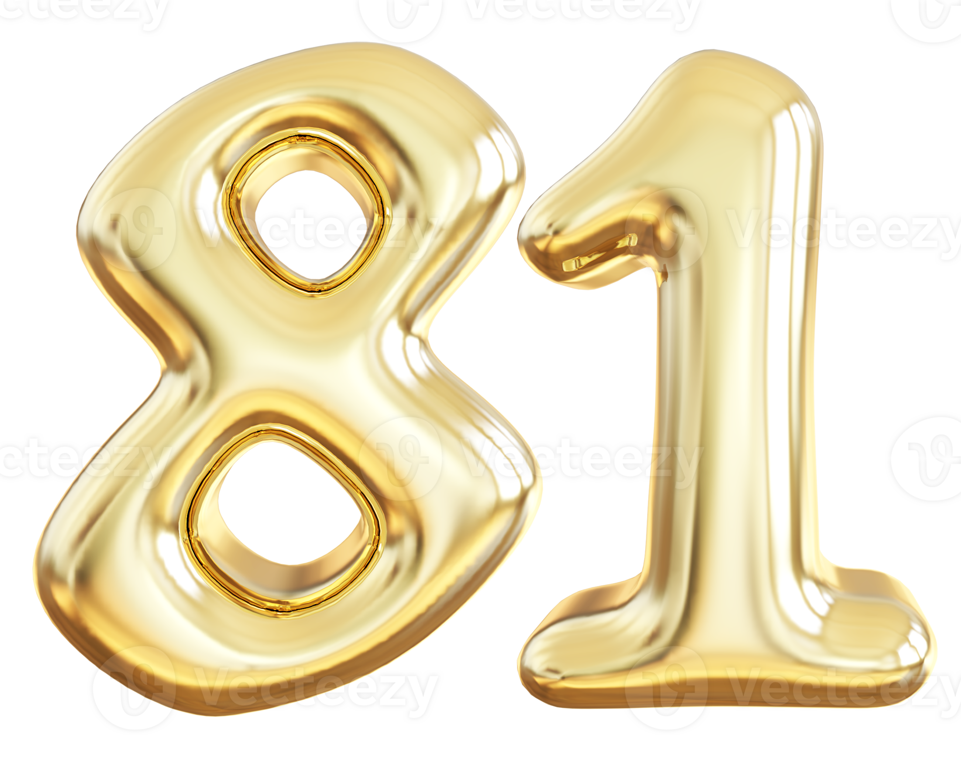 Gold 3d Number 81 36308238 PNG yallow-with-red-percent-number-81-27523250-png
