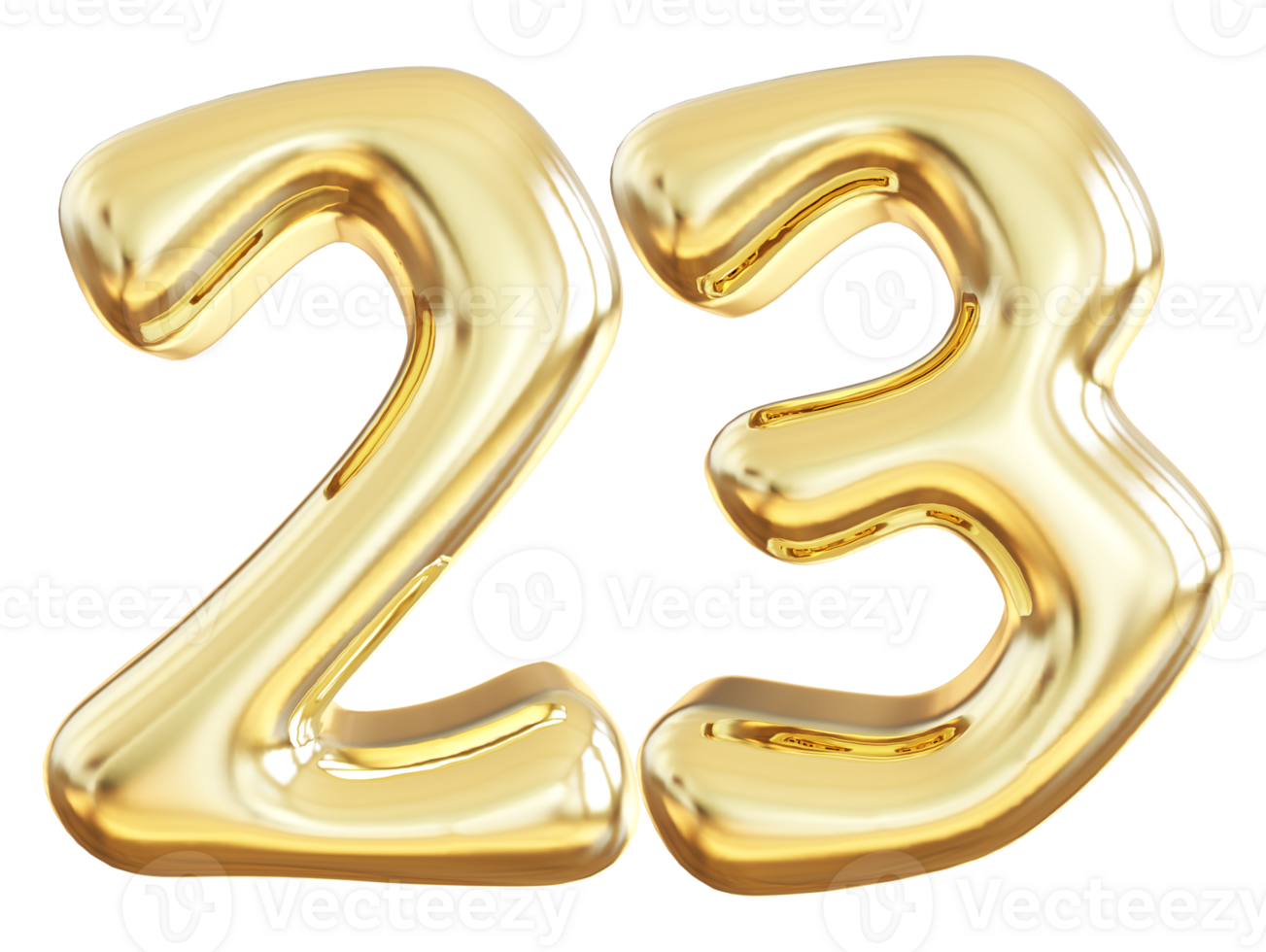 Gold 3d number 23 png