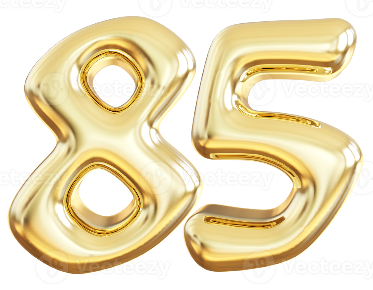 Gold 3d number 85 png