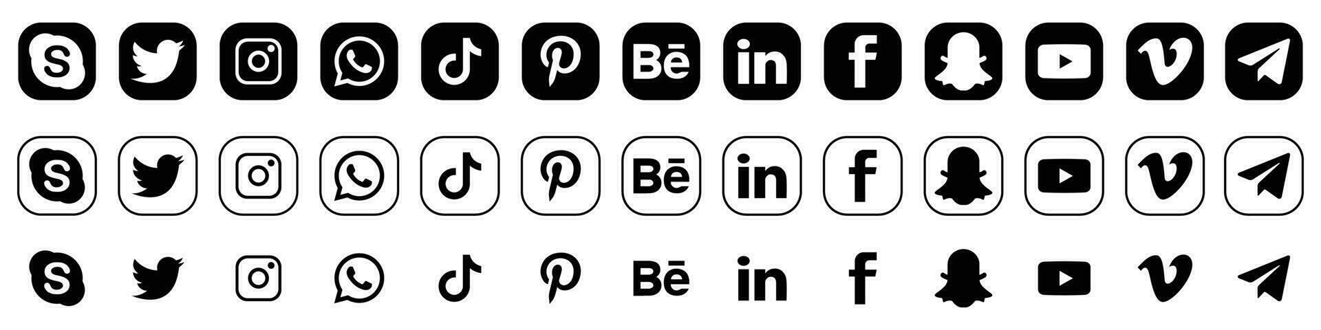 social media icons logo. vector