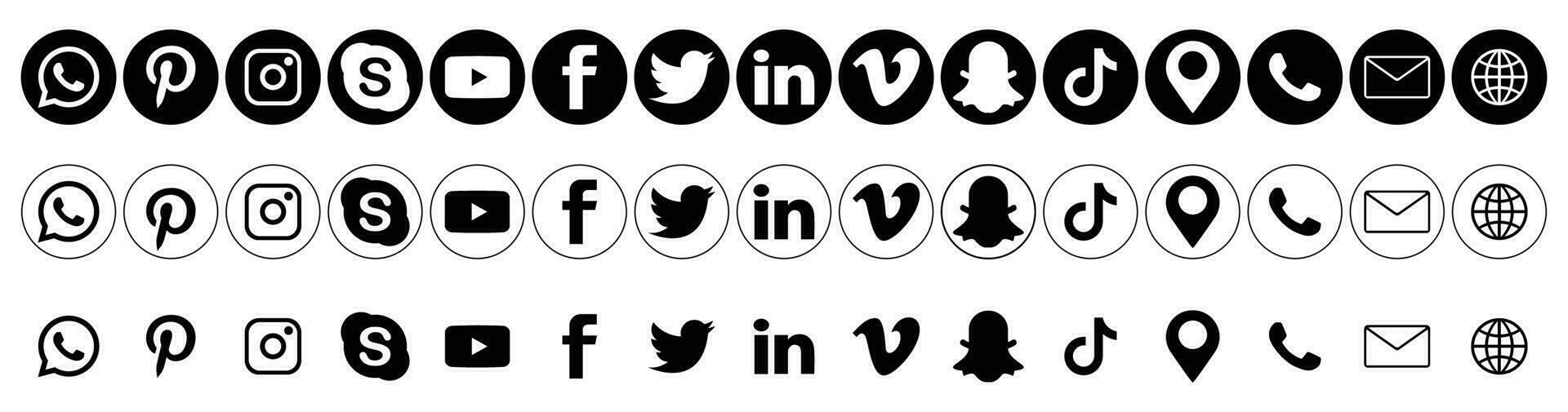 social media icons logo. vector