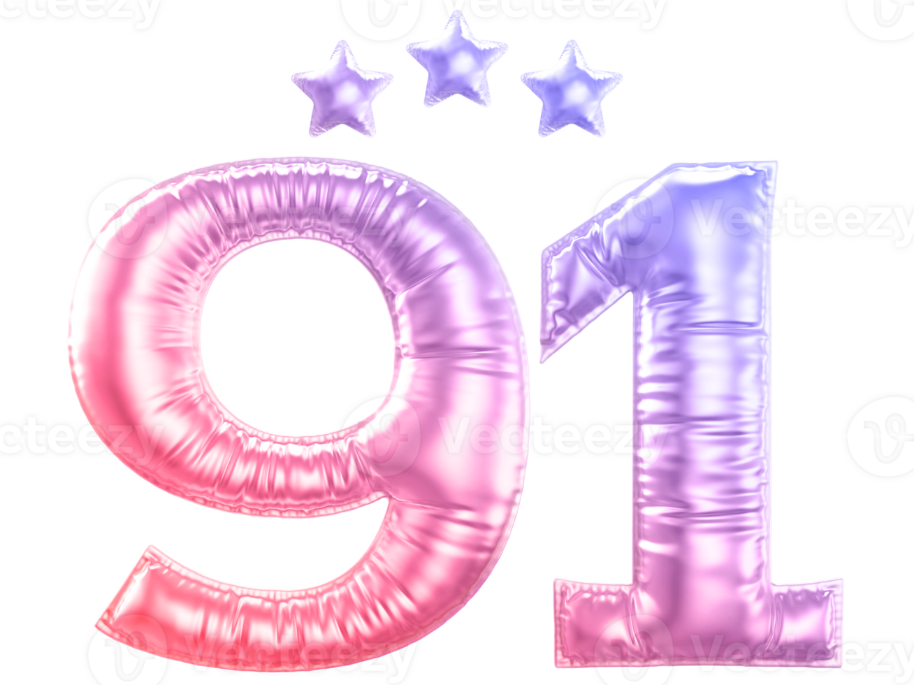 91 year anniversary number gradient png