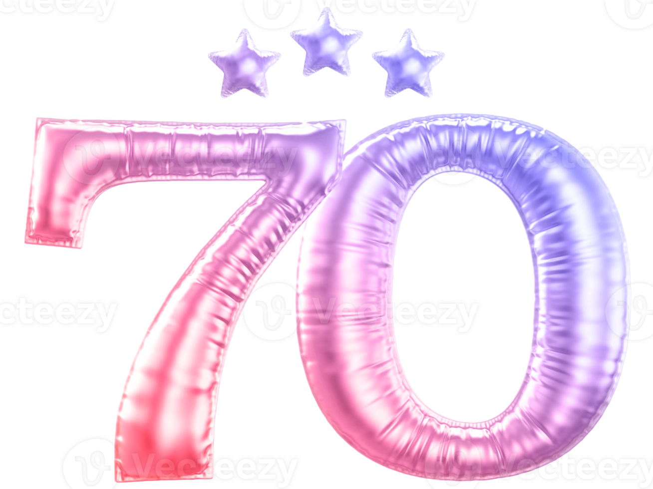 70 year anniversary number gradient png