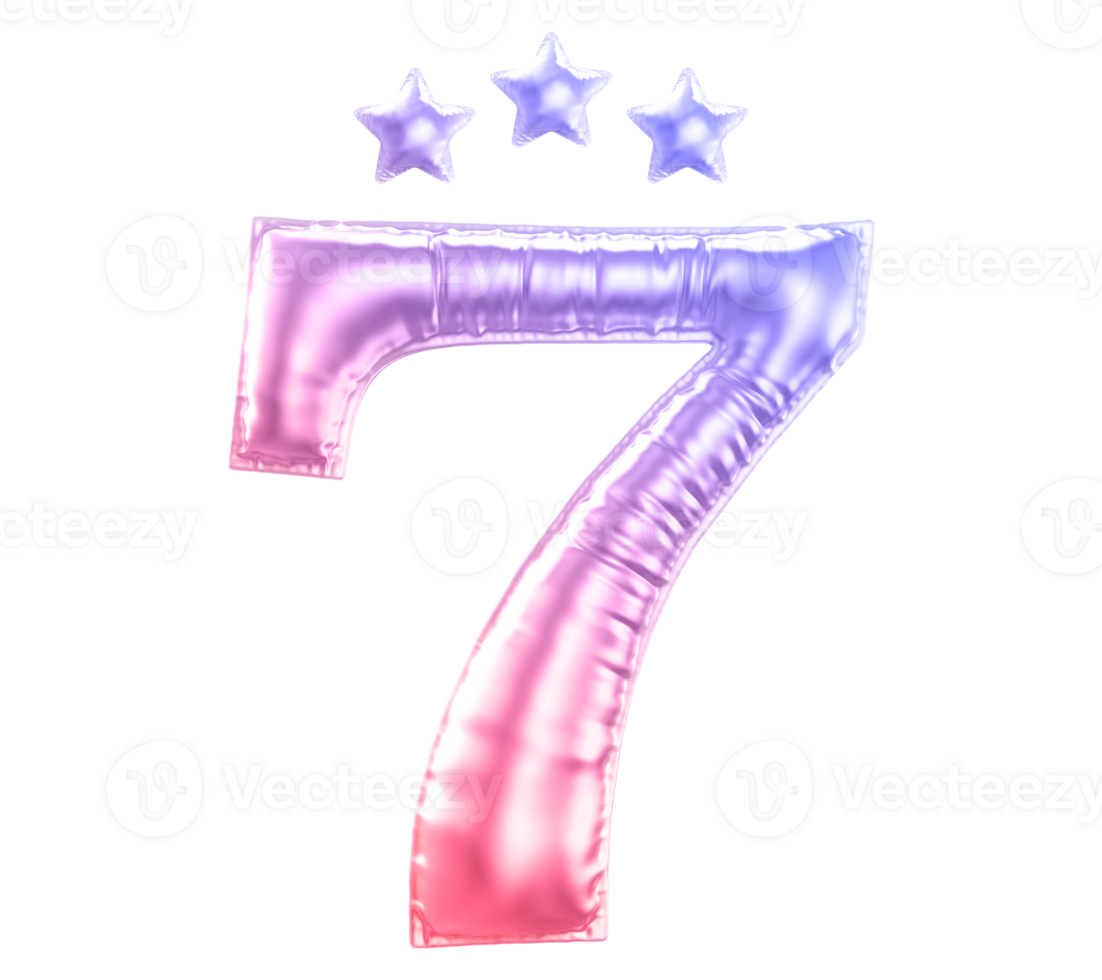 7 year anniversary number gradient png