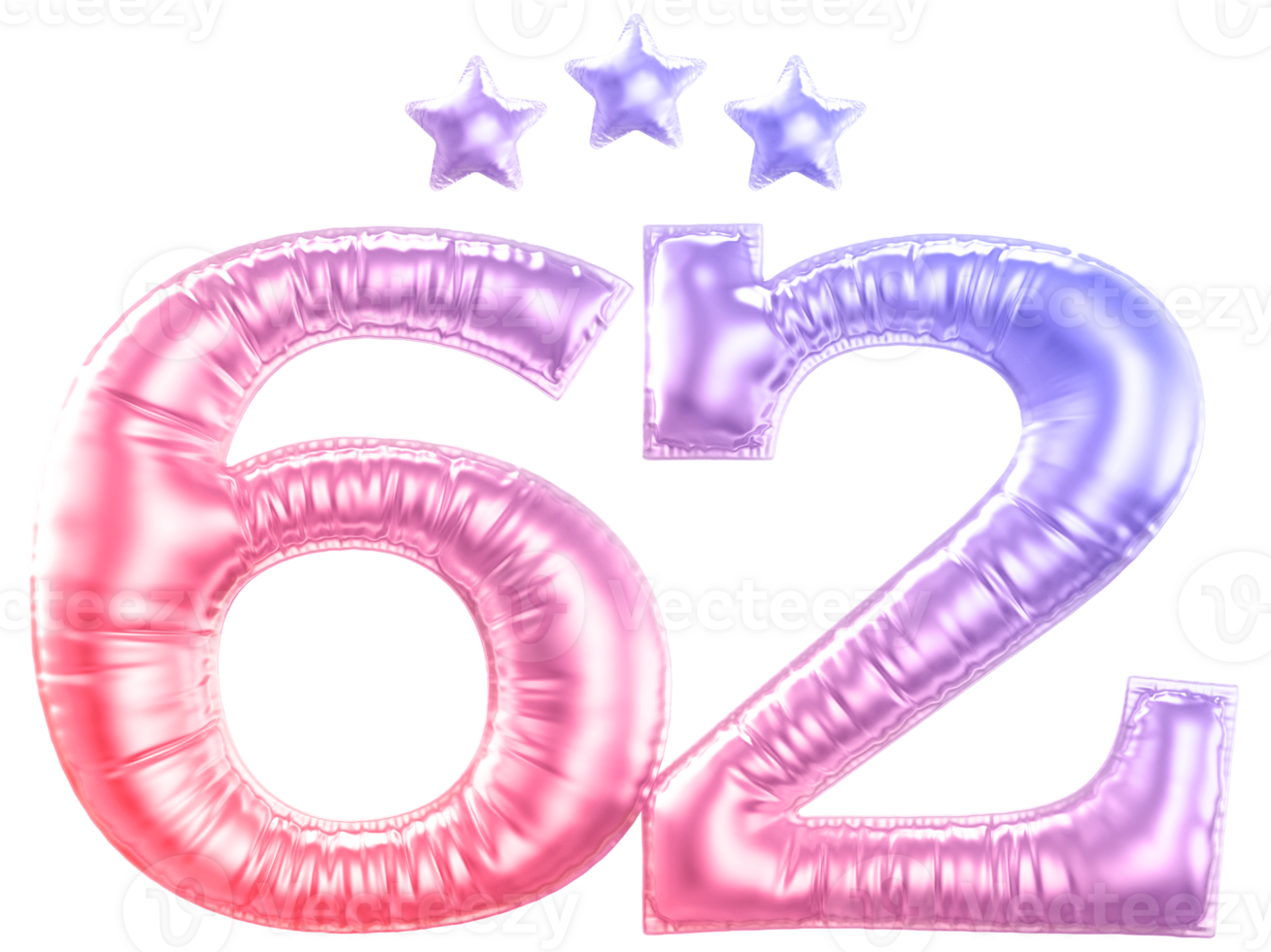 62 year anniversary number gradient png