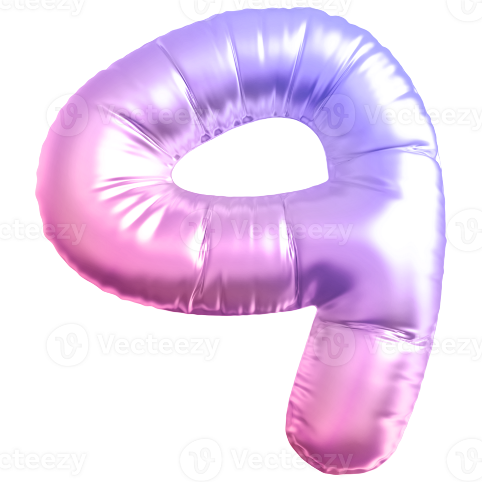 Gradient bubble number 9 png