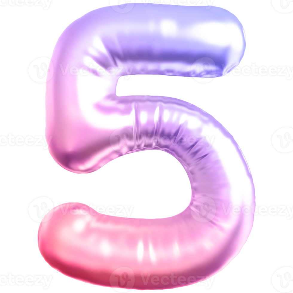 Gradient bubble number 5 png