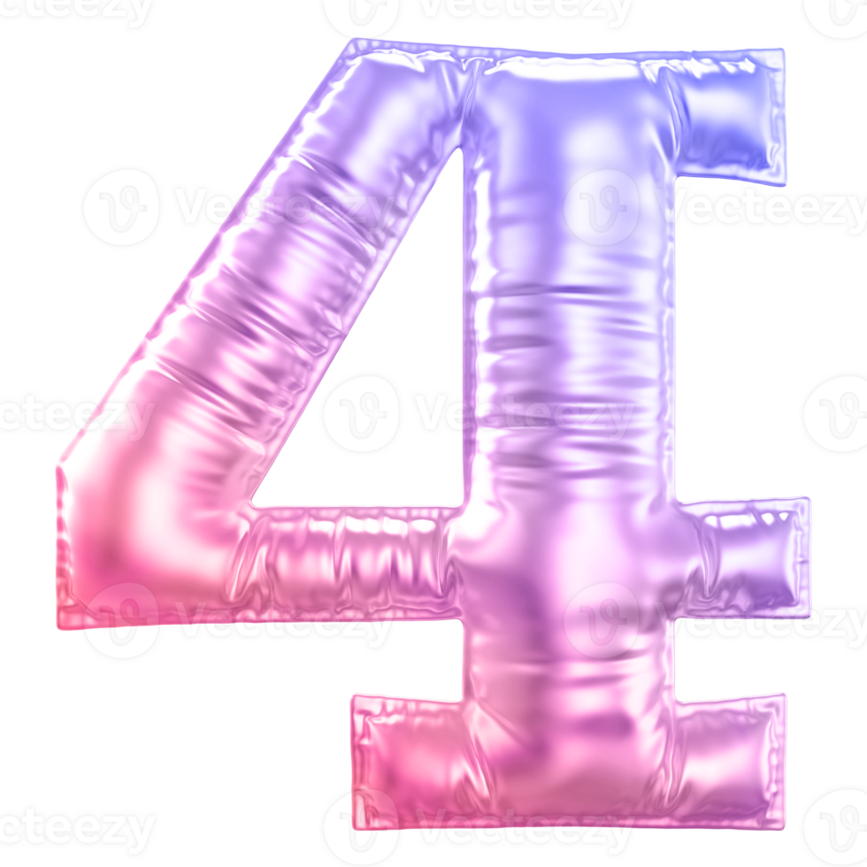 Gradient bubble number 4 png