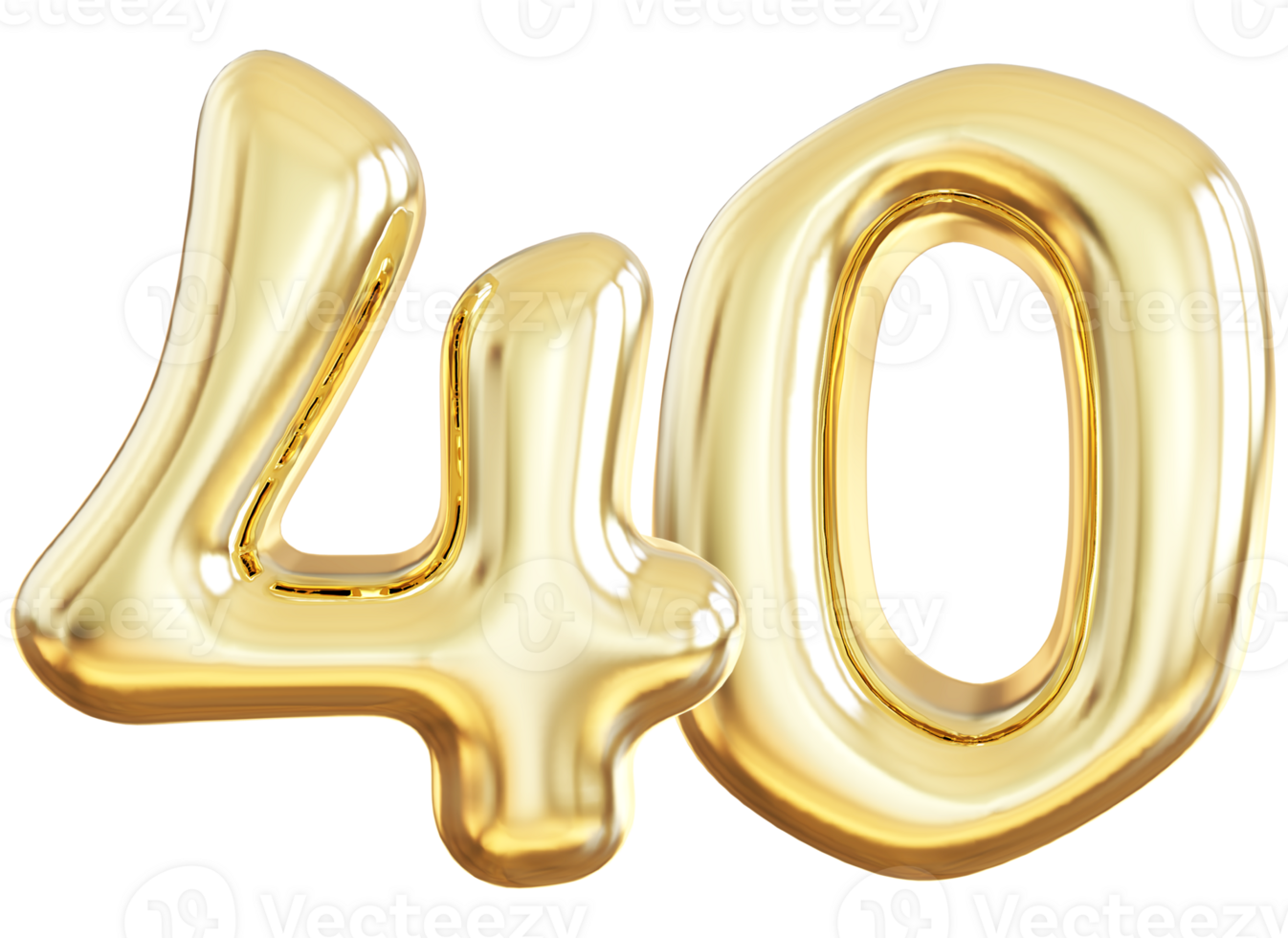 Gold 3d number 40 png