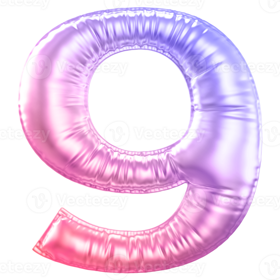 Gradient bubble number 9 png