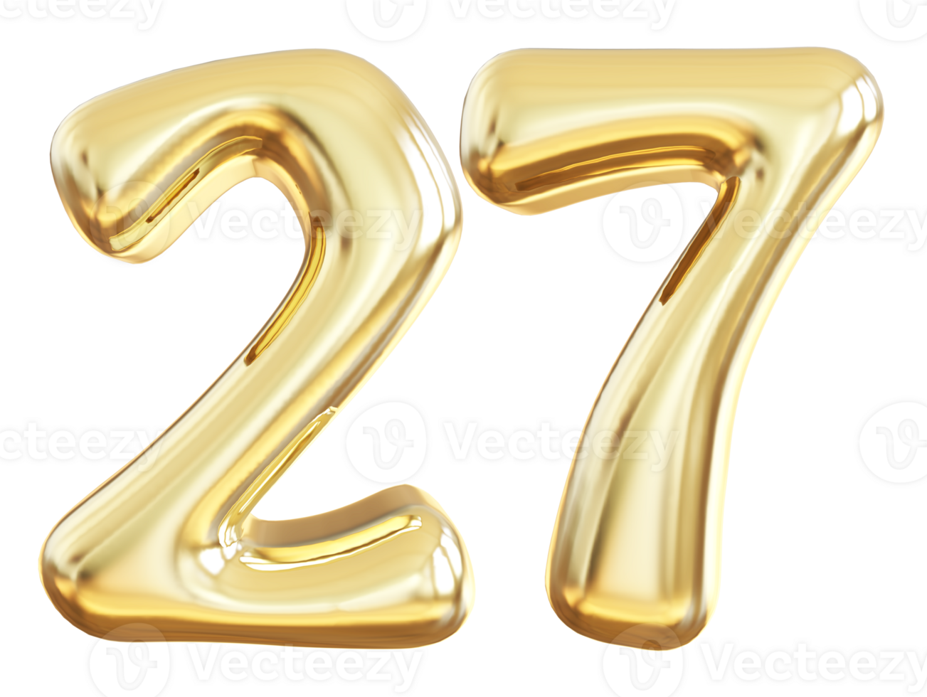 Gold 3d number 27 png