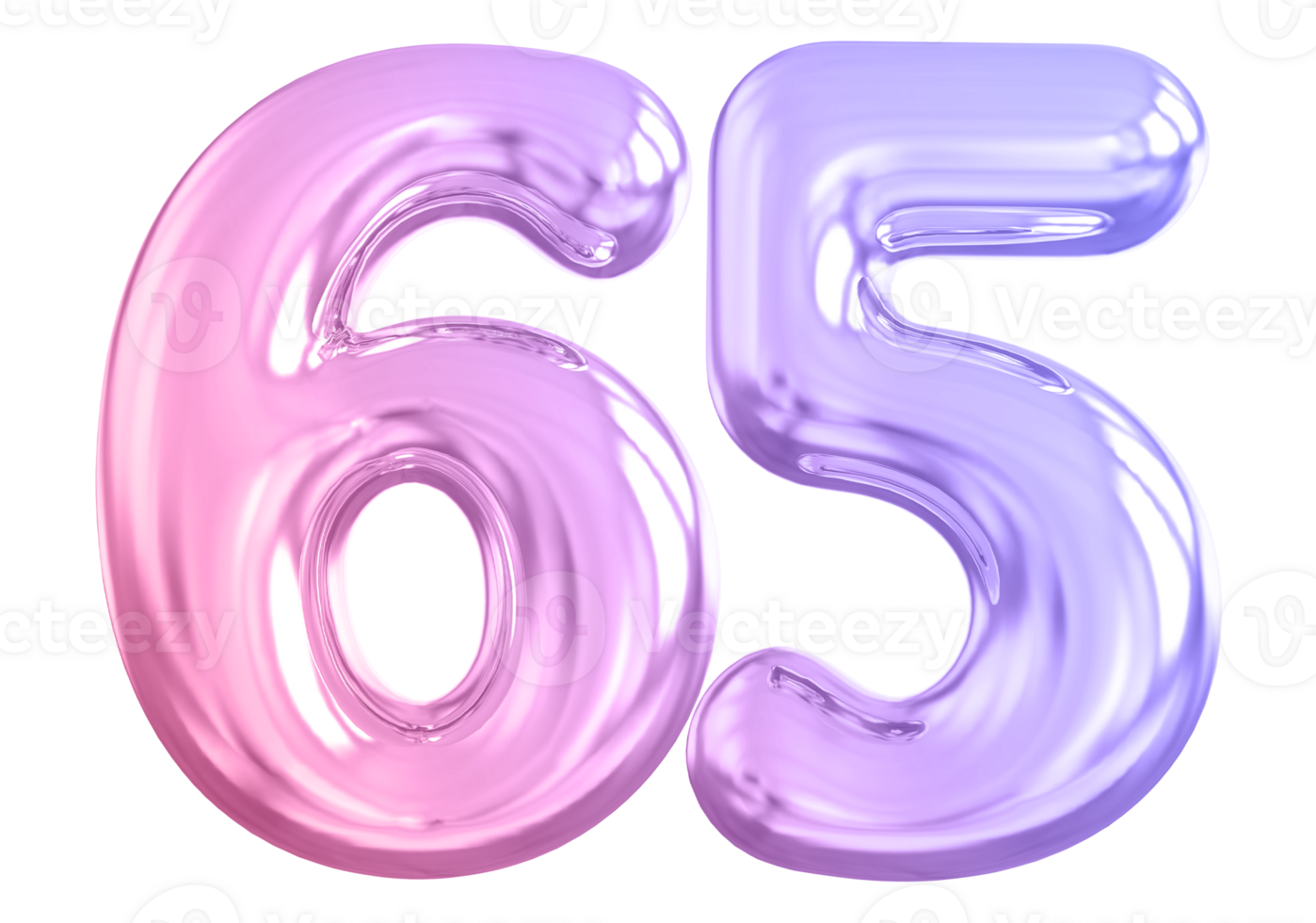 65 number gradient 3d render png