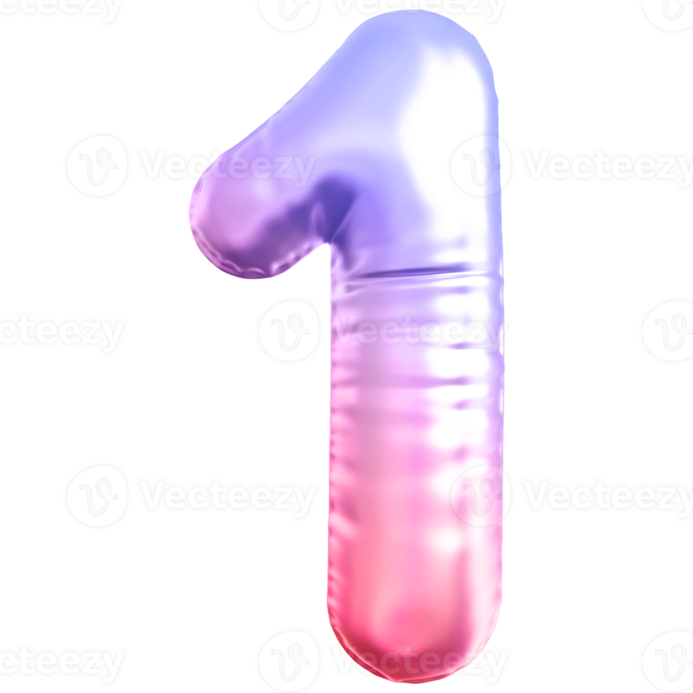 Gradient bubble number 1 png