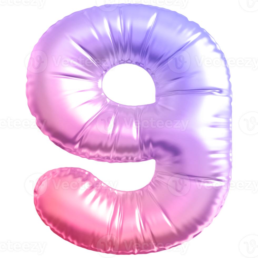 Bubble gradient number 9 png