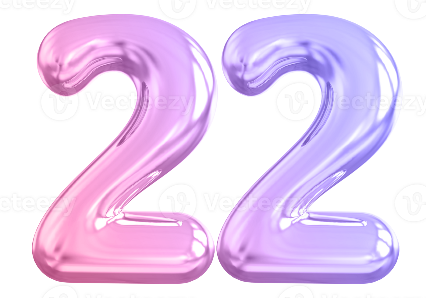 22 number gradient 3d render png